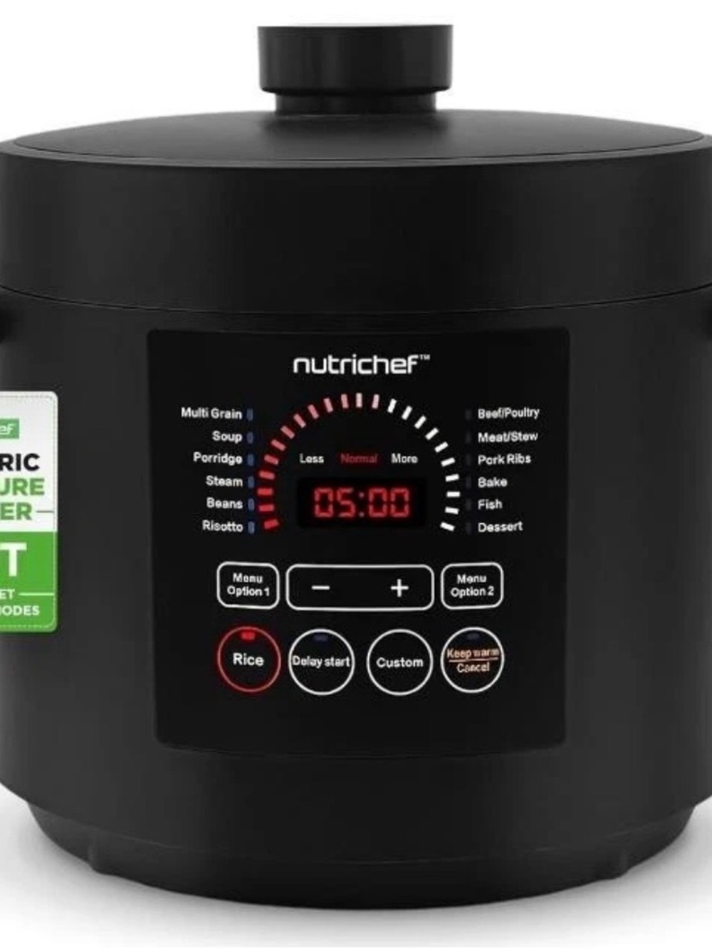 NutriChef Black Electric Multi-Function Pressure Cooker